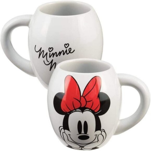 Disney Other - Disney Minnie Mouse Oval Ceramic Mug 18oz | NWOT | Bold Black/Red/White Characte